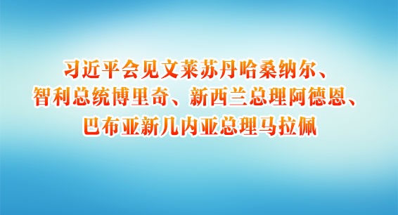 习近平会见文莱苏丹哈桑纳尔、智利总统博里奇、新西兰总理阿德恩、巴布亚新几内亚总理马拉佩