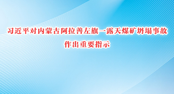 习近平对内蒙古阿拉善左旗一露天煤矿坍塌事故作出重要指示