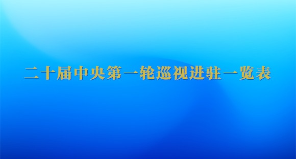 二十届中央第一轮巡视进驻一览表